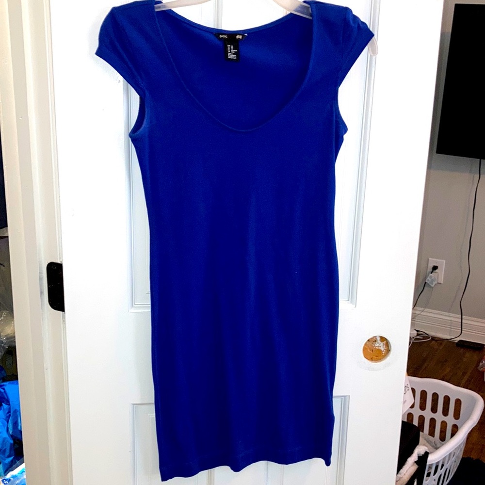 Blue mini fitted dress
